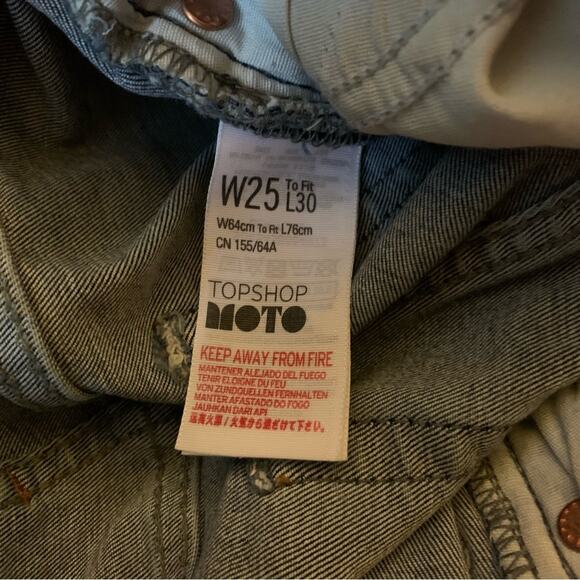 Topshop Moto Jamie high waisted side lace up jeans sz 25 - Picture 9 of 10